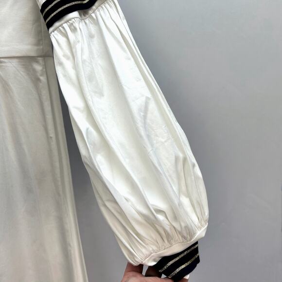 NWT Silvia Tcherassi Balloon Sleeve Poplin Midi Dress, White, Sz XS - Picture 6 of 10